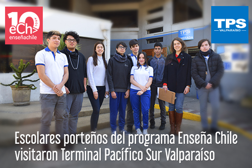 Escolares porteños del programa Enseña Chile visitaron Terminal Pacífico Sur Valparaíso