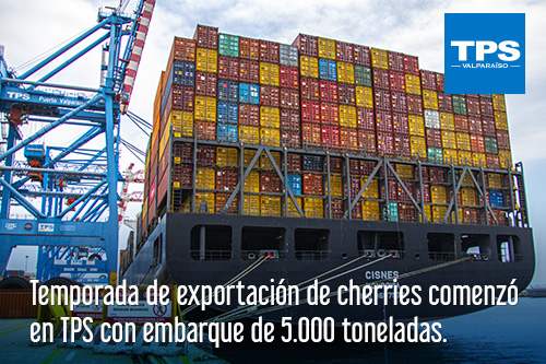 Temporada de exportación de cherries comenzó en TPS con embarque de 5.000 toneladas