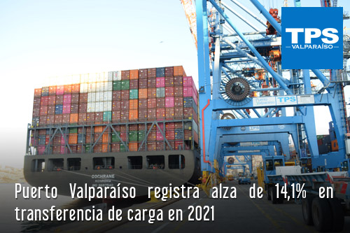 Puerto Valparaíso registra alza de 14,1% en transferencia de carga en 2021
