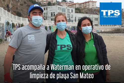 TPS acompaña a Waterman en operativo de limpieza de playa San Mateo
