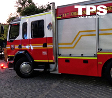 Undécima Compañía de Bomberos de Valparaíso realizó recepción de nuevo carro bomba con apoyo de TPS
