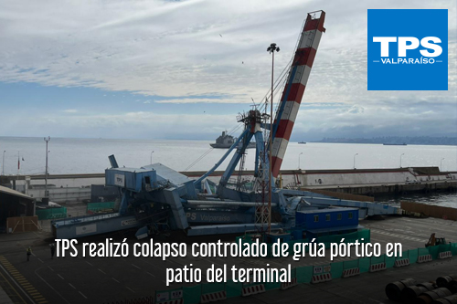 TPS realizó colapso controlado de grúa pórtico en patio del terminal