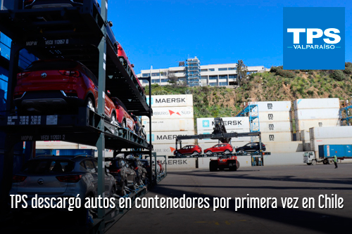 TPS descargó autos en contenedores por primera vez en Chile