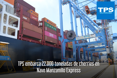 TPS embarca 22.000 toneladas de cherries en nave Manzanillo Express