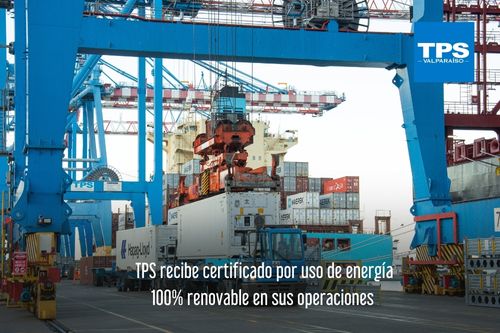 TPS recibe certificado por uso de energía 100% renovable en sus operaciones