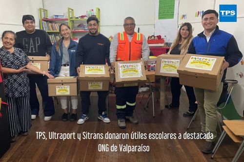 TPS, Ultraport y Sitrans donaron útiles escolares a destacada ONG de Valparaíso