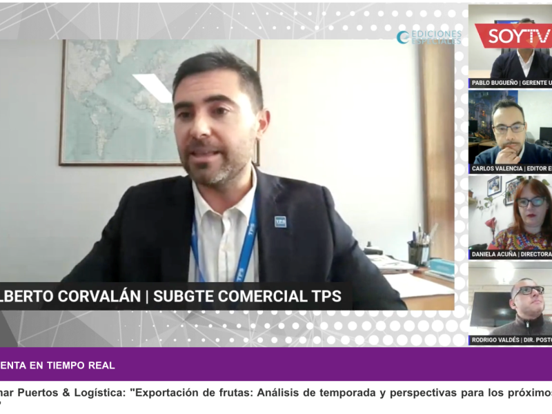Subgerente comercial de TPS destacó coordinación para exportación de fruta en webinar de El Mercurio de Valparaíso